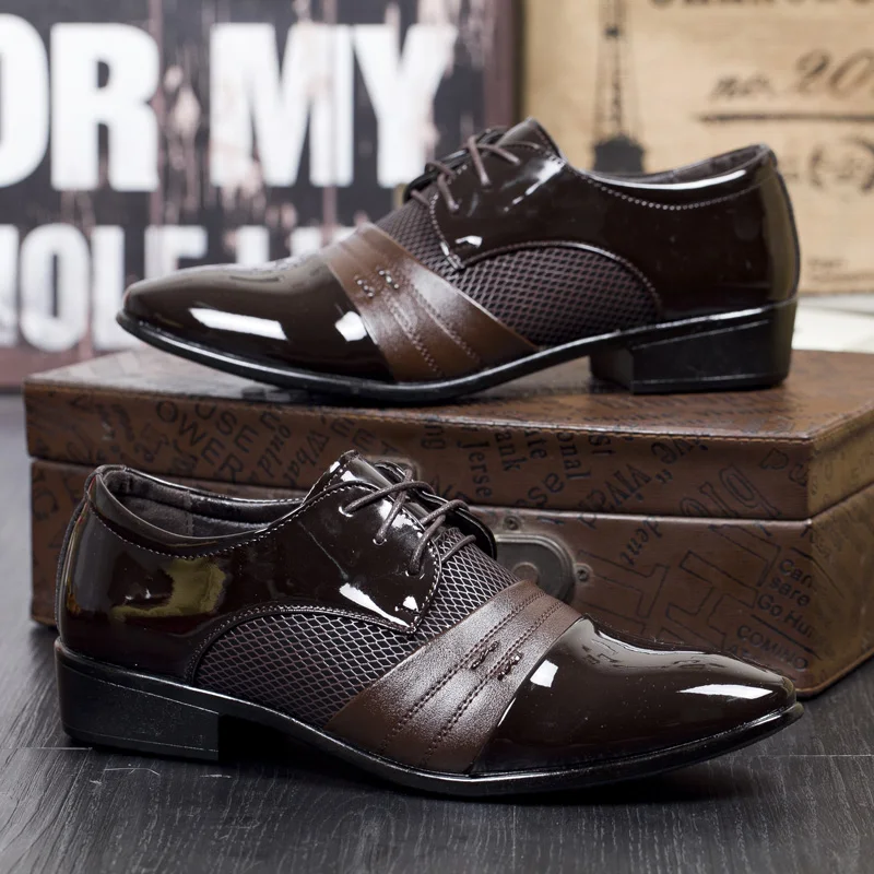 Hot Pointed Business Formal Shoes For Men Brown Bright Mens Dress Shoes Fashion Men's Leather Shoes Big Size 48 chaussure homme
Hot Pointed Business Formal Shoes For Men Brown Bright Mens Dress Shoes Fashion Men's Leather Shoes Big Size 48 chaussure homme