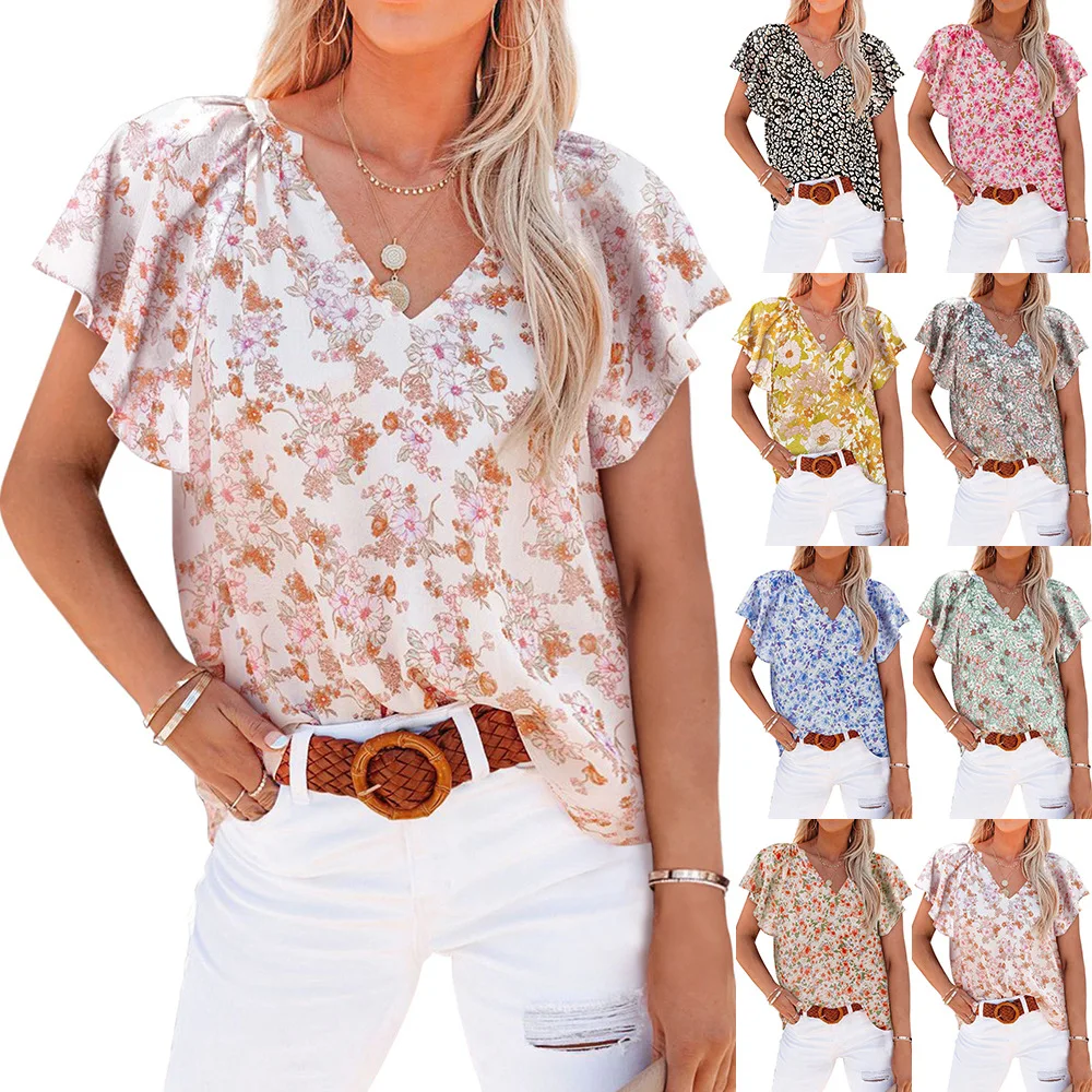 European and American Women's Floral Print V-neck Pullover Chiffon Shirt Casual Joker Fashion Jacket Aesthetic Clothes
European and American Women's Floral Print V-neck Pullover Chiffon Shirt Casual Joker Fashion Jacket Aesthetic Clothes