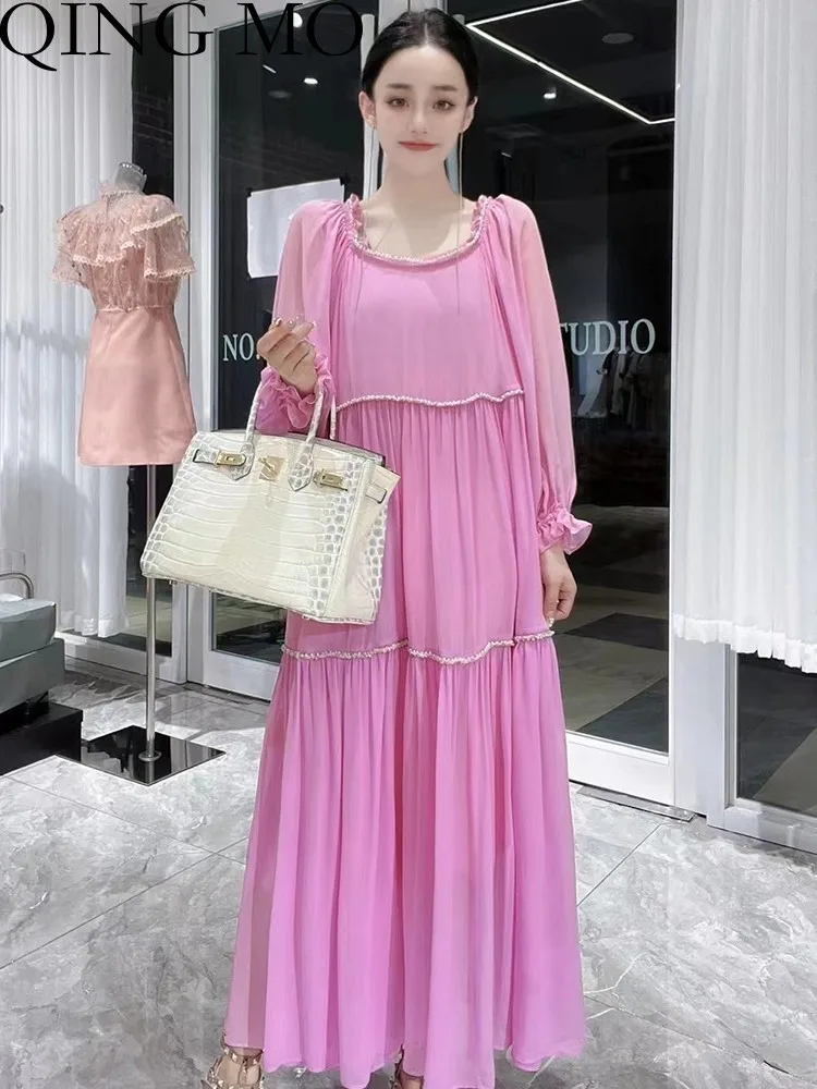 QING MO 2023 Autumn New Korean Seaside Resort Style Exquisite Long Dress Pink Blue Mesh Dress Women Reduced Age ZXF3338
QING MO 2023 Autumn New Korean Seaside Resort Style Exquisite Long Dress Pink Blue Mesh Dress Women Reduced Age ZXF3338