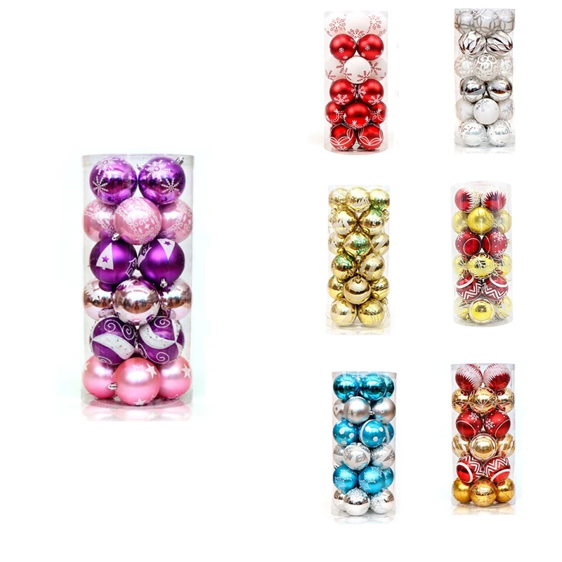 24Pcs/Pack Painted Colorful Christmas Ball, Xmas Tree Ball Ornaments For Xmas Trees Wedding Party Decoration
24Pcs/Pack Painted Colorful Christmas Ball, Xmas Tree Ball Ornaments For Xmas Trees Wedding Party Decoration