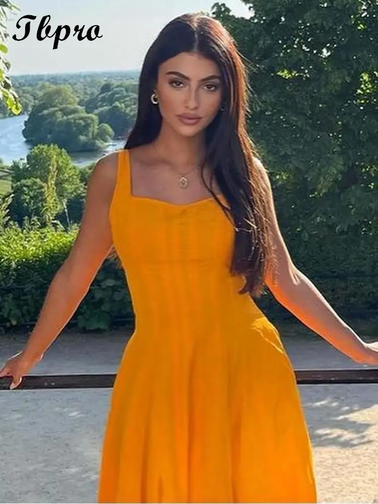 Fashion Solid Square Neck Suspended Dress Women Sexy Slim Pleated Sleeveless Party Dresses Summer Chic Female Holiday Streetwear
Fashion Solid Square Neck Suspended Dress Women Sexy Slim Pleated Sleeveless Party Dresses Summer Chic Female Holiday Streetwear