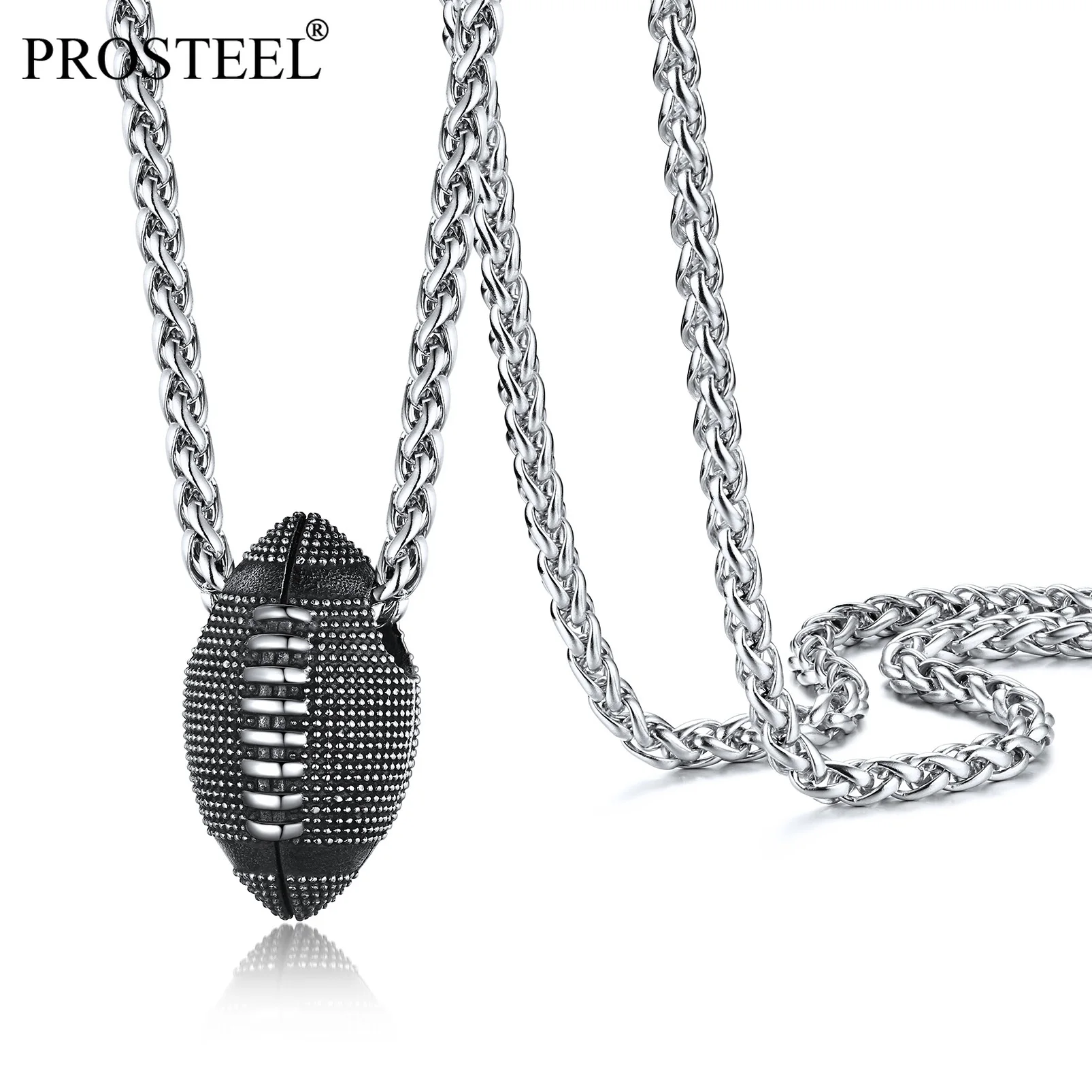PROSTEEL Sport Fans Gift Pendant Necklace Rugby Football for Cool Men Teens Stainless Steel Gold/Black Plated PSP40040
PROSTEEL Sport Fans Gift Pendant Necklace Rugby Football for Cool Men Teens Stainless Steel Gold/Black Plated PSP40040