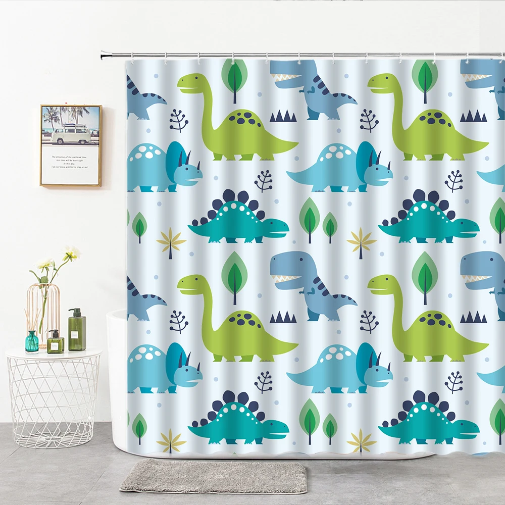 Cartoon Dinosaur Shower Curtains Fabric Hooks Children's Room Decoration Cloth Toilet Bath Curtain Home Background Wall Covering
Cartoon Dinosaur Shower Curtains Fabric Hooks Children's Room Decoration Cloth Toilet Bath Curtain Home Background Wall Covering