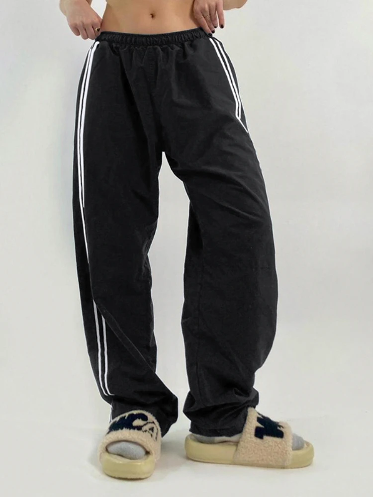 WeiYao Elastic Low Waist Casual Black Sweatpants Side Stripe Stitch Streetwear Straight Leg Pants Korean Fashion Trousers
WeiYao Elastic Low Waist Casual Black Sweatpants Side Stripe Stitch Streetwear Straight Leg Pants Korean Fashion Trousers