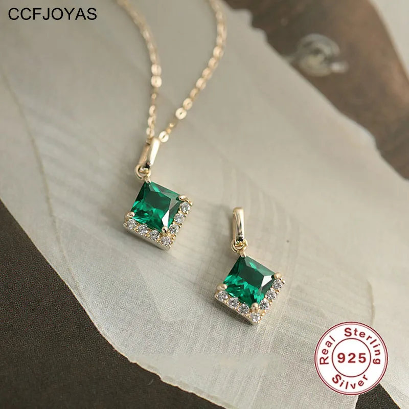 CCFJOYAS 925 Sterling Silver Dark Green Square Zircon Pendant Necklace for Women Retro Light Luxury Personality Wedding Jewelry
CCFJOYAS 925 Sterling Silver Dark Green Square Zircon Pendant Necklace for Women Retro Light Luxury Personality Wedding Jewelry