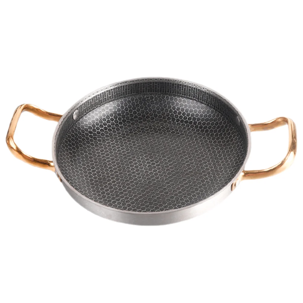 Stainless Steel Paella Pan Handles Honeycomb Skillet Sauce Pan Metal Snack Plate Nonstick Flying Pans Camping Gathering
Stainless Steel Paella Pan Handles Honeycomb Skillet Sauce Pan Metal Snack Plate Nonstick Flying Pans Camping Gathering