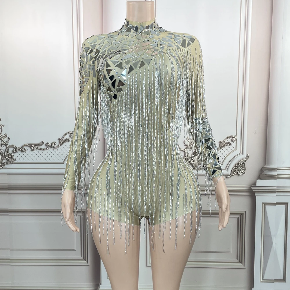 Sexy Dance Bodysuit Sparkly Rhinestones Fringe Mirrors Leotard Women Birthday Nightclub Party Outfit Performance Show Stage Wear
Sexy Dance Bodysuit Sparkly Rhinestones Fringe Mirrors Leotard Women Birthday Nightclub Party Outfit Performance Show Stage Wear