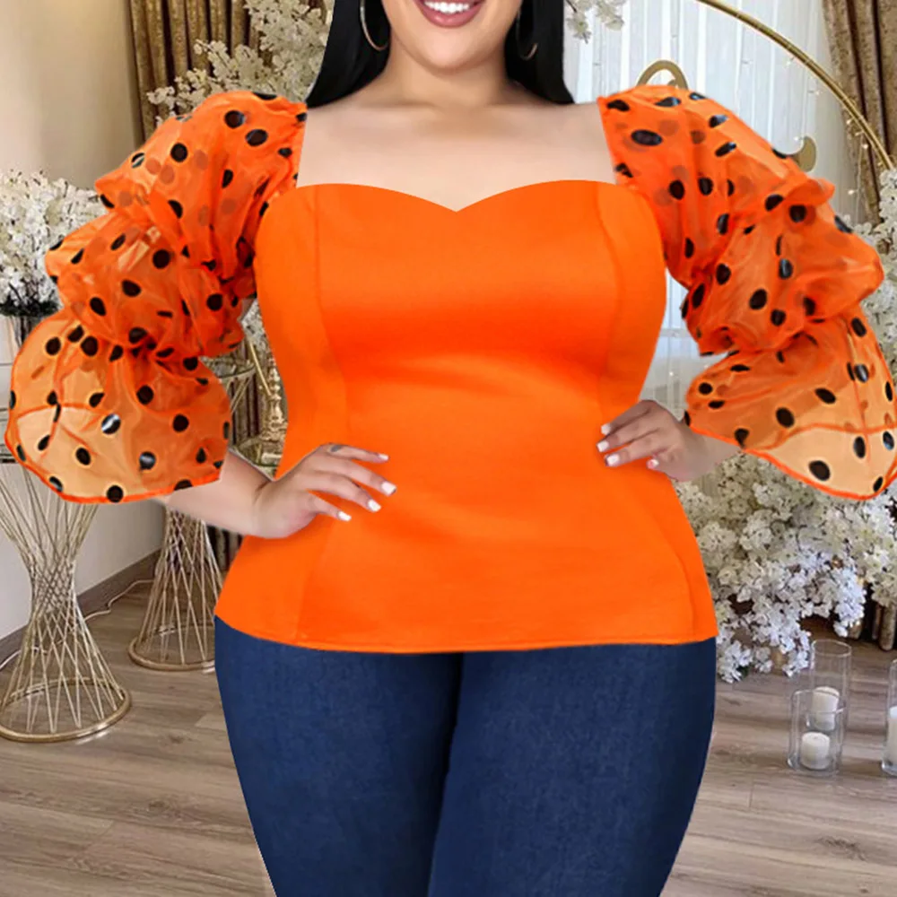 Plus Size Sexy Blouses Women Top Fashion See Through Mesh Puff Sleeve Summer Spring Office Lady Casual Tops Blouse Shirts 2022
Plus Size Sexy Blouses Women Top Fashion See Through Mesh Puff Sleeve Summer Spring Office Lady Casual Tops Blouse Shirts 2022