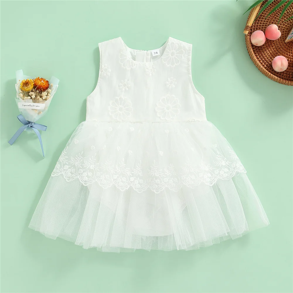 3-24 Months Newborn Baby Girl Summer Princess Dress Romper Toddler Baby White Flower Pattern Round Neck Sleeveless Mesh Dress
3-24 Months Newborn Baby Girl Summer Princess Dress Romper Toddler Baby White Flower Pattern Round Neck Sleeveless Mesh Dress