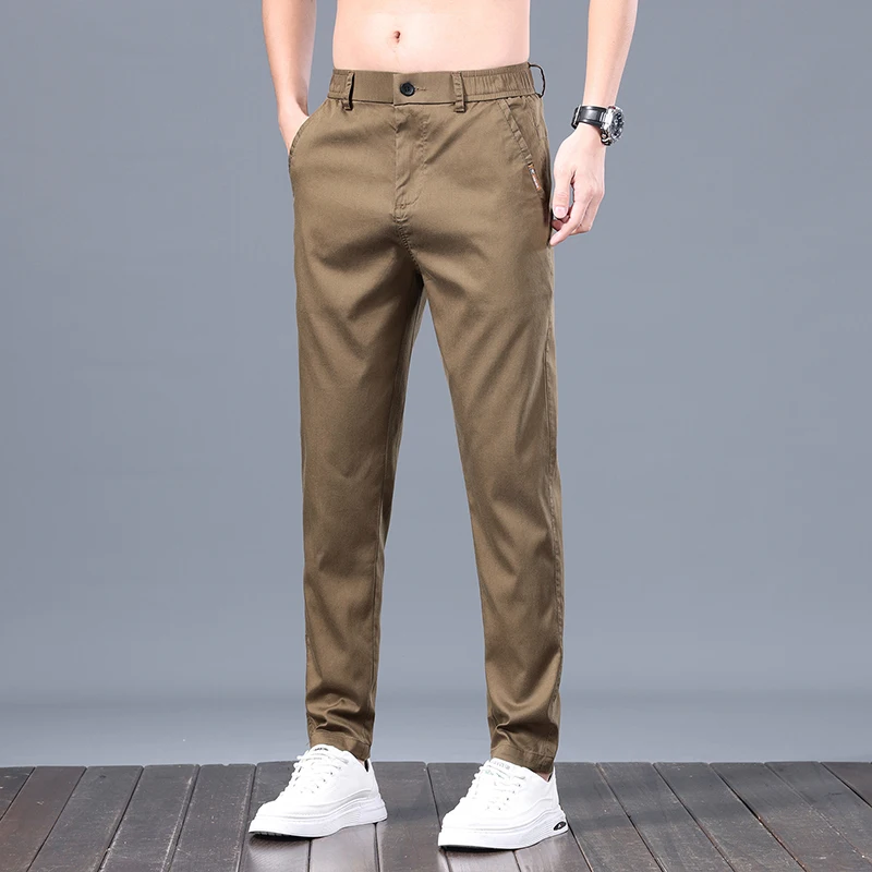 2023 Summer Thin Pants Men's Fitted Straight Casual Pants Classic Black Khaki Korean Leisure Elastic Office Trousers
2023 Summer Thin Pants Men's Fitted Straight Casual Pants Classic Black Khaki Korean Leisure Elastic Office Trousers
