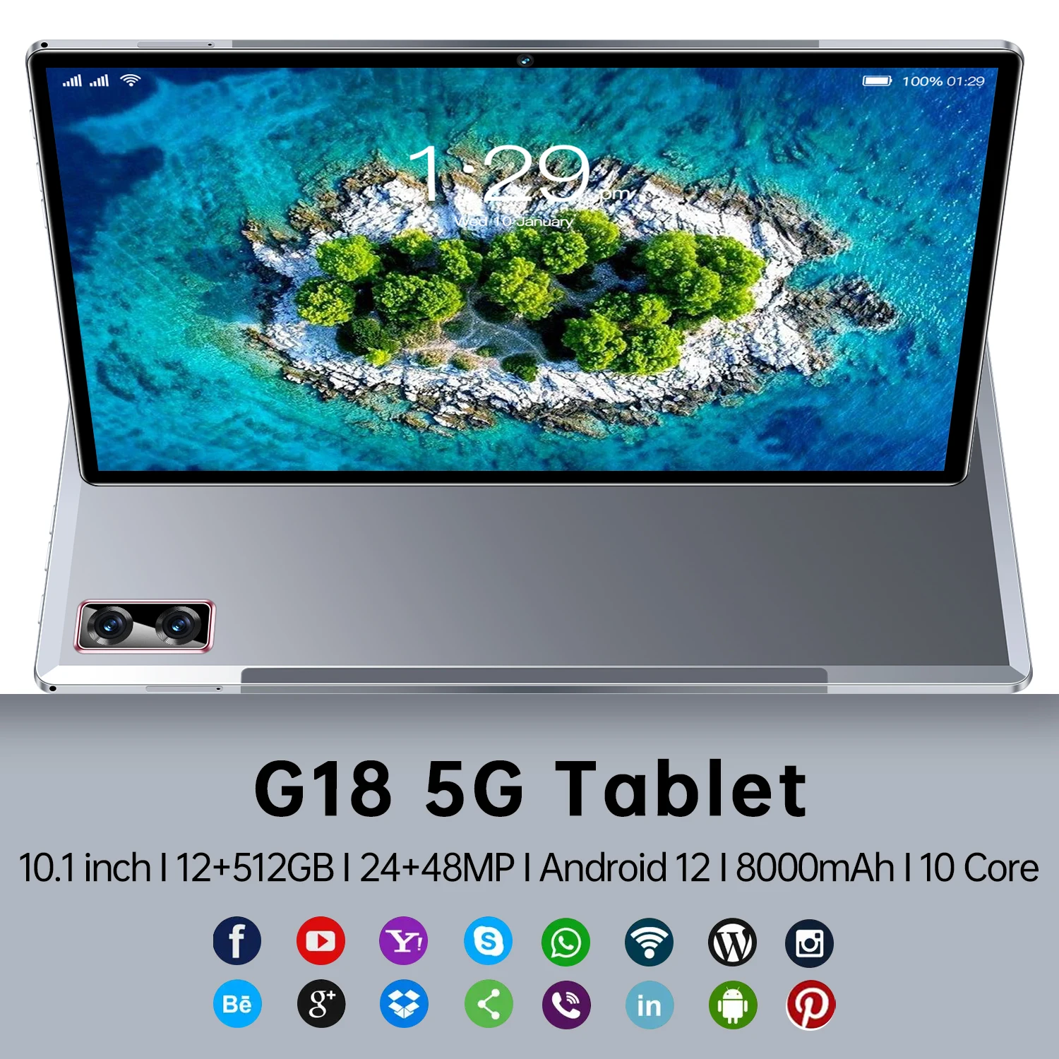 Global Version Tablet Pad 10.1 Inch 24+48MP 8000mAh Android 12 5G SDcard Dual SIM WIFI Bluetooth 12GB+512GB Tablet Office
Global Version Tablet Pad 10.1 Inch 24+48MP 8000mAh Android 12 5G SDcard Dual SIM WIFI Bluetooth 12GB+512GB Tablet Office