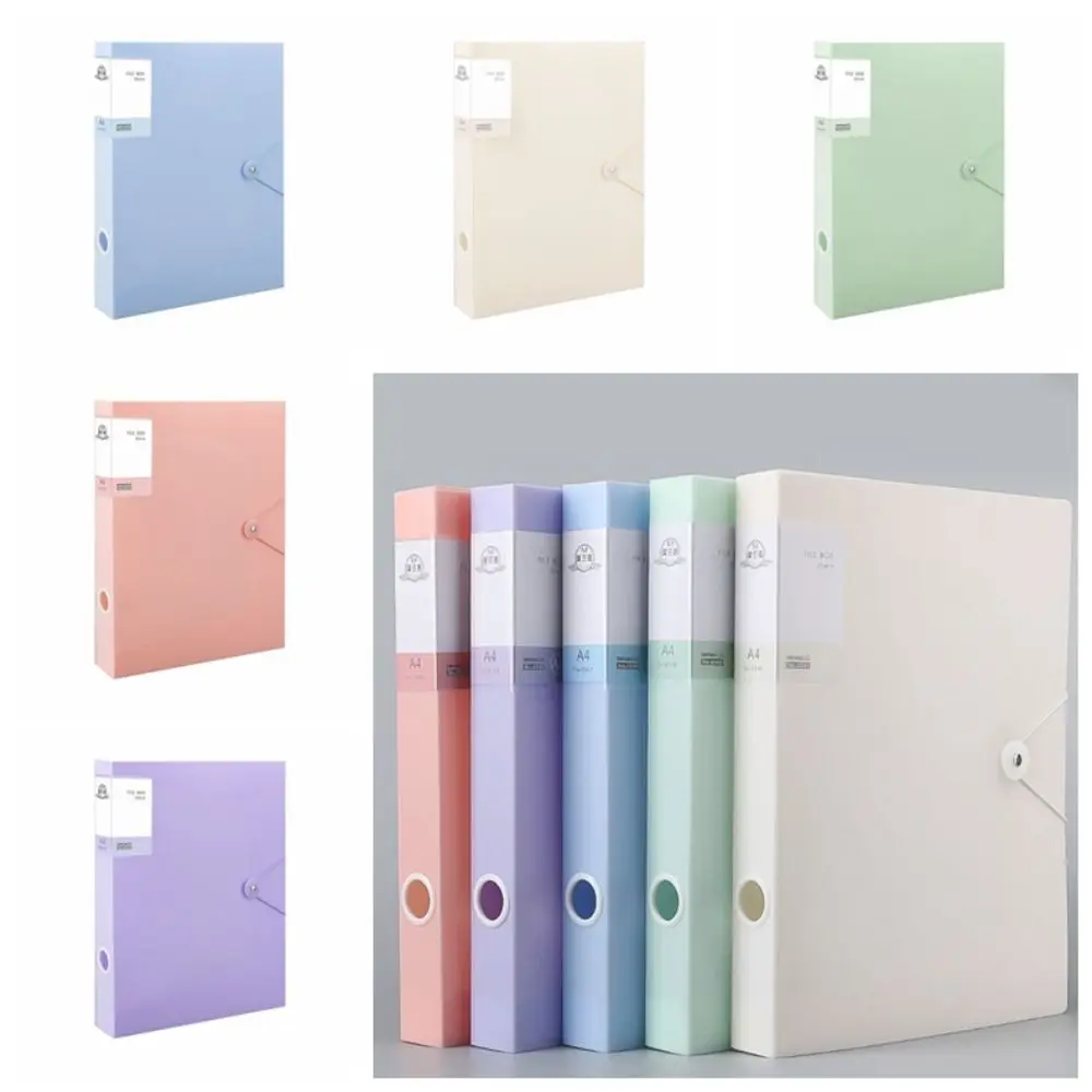 

Morandi Color A4 File Organizer Box Thickened Dustproof Desktop Storage Box PP Plastic Multifunctional Document Case Projects