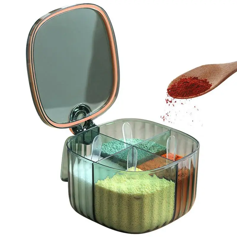 4 Compartments Seasoning Box Clear Spice Jars Spice Containers Spice Bottles With Lid And Spoon Kitchen Seasoning Containers
4 Compartments Seasoning Box Clear Spice Jars Spice Containers Spice Bottles With Lid And Spoon Kitchen Seasoning Containers