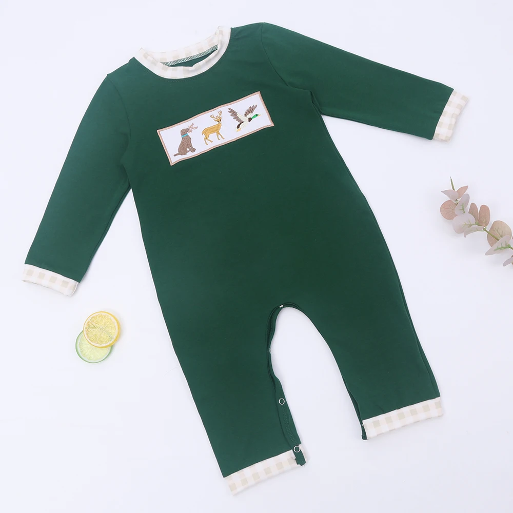 0-3Yrs Long Sleeve Winter Baby Boy Clothes Hunting Romper With Animal Embroidery Dark Green Jumpsuit One-Pieces Jumpsuit For Kid
0-3Yrs Long Sleeve Winter Baby Boy Clothes Hunting Romper With Animal Embroidery Dark Green Jumpsuit One-Pieces Jumpsuit For Kid
