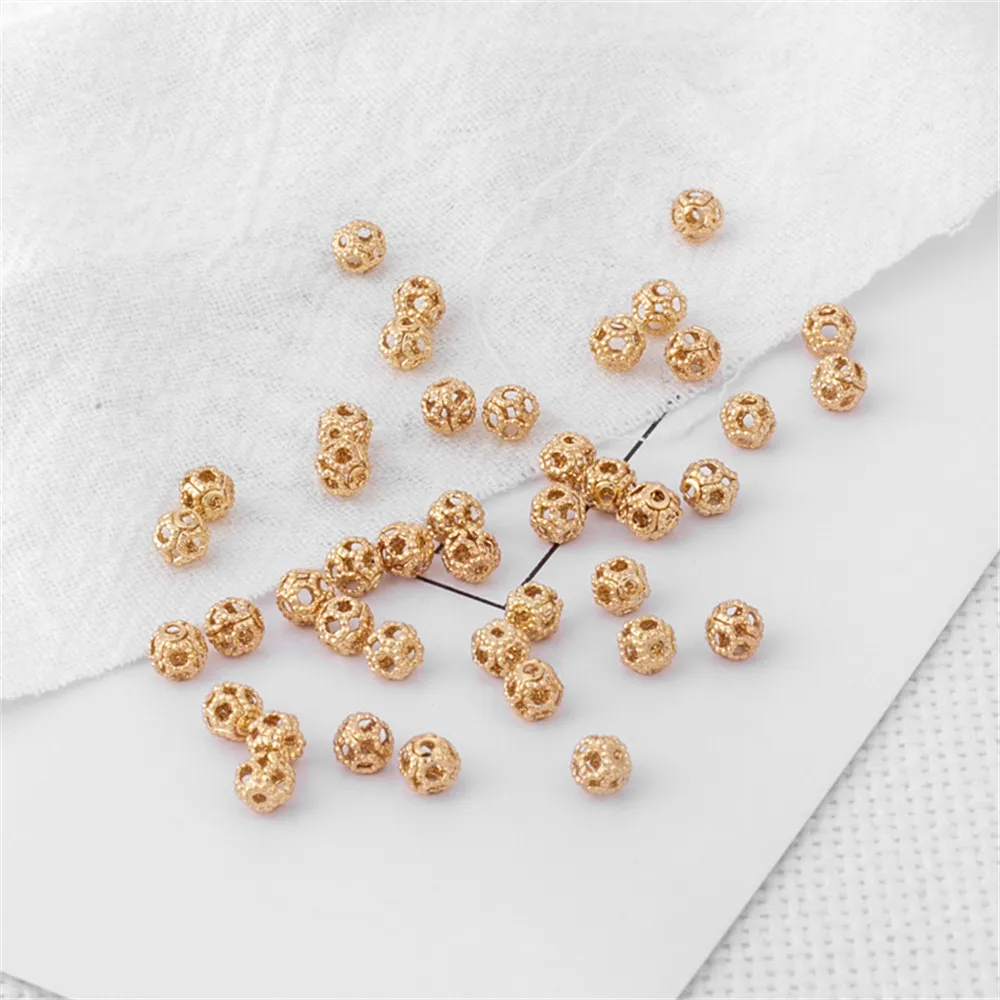 100pcs 14k bag gold beads hollowed out flower ball/hollowed out round beads diy handmade jewelry loose bead accessories
100pcs 14k bag gold beads hollowed out flower ball/hollowed out round beads diy handmade jewelry loose bead accessories