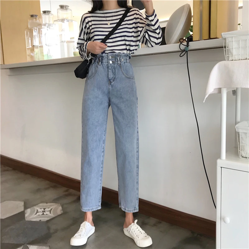 DD1135 New Daddy Pants Straight High Waist Thin Light Color Nine Points Wide Leg Jeans
DD1135 New Daddy Pants Straight High Waist Thin Light Color Nine Points Wide Leg Jeans