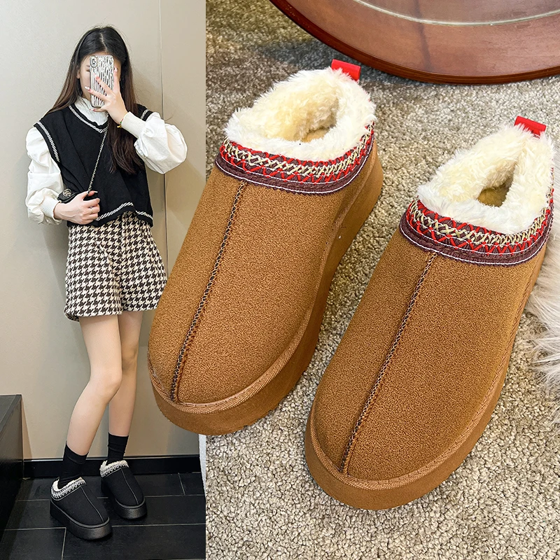 Women Shoes Suede Flats Platform Warm Causal Slippers New Autumn Winter Snow Boots Fur Round Toe Slingback Mujer Zapatillas
Women Shoes Suede Flats Platform Warm Causal Slippers New Autumn Winter Snow Boots Fur Round Toe Slingback Mujer Zapatillas