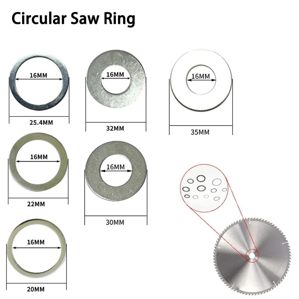 `6Pcs Circular Saw Blade Reducing Ring Conversion Ring Cutting Disc Aperture Gasket Inner Hole Adapter Ring
`6Pcs Circular Saw Blade Reducing Ring Conversion Ring Cutting Disc Aperture Gasket Inner Hole Adapter Ring