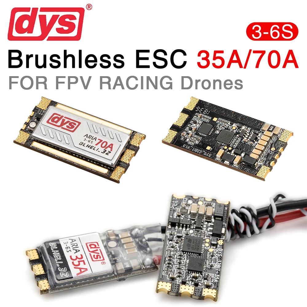 DYS RC ESC 35A 70A Brushless RC Drone ESC 3-6S for FPV Racing Quadcopter RC Crawler Part RC Esc For RC Drone RC Parts RC Motor
DYS RC ESC 35A 70A Brushless RC Drone ESC 3-6S for FPV Racing Quadcopter RC Crawler Part RC Esc For RC Drone RC Parts RC Motor