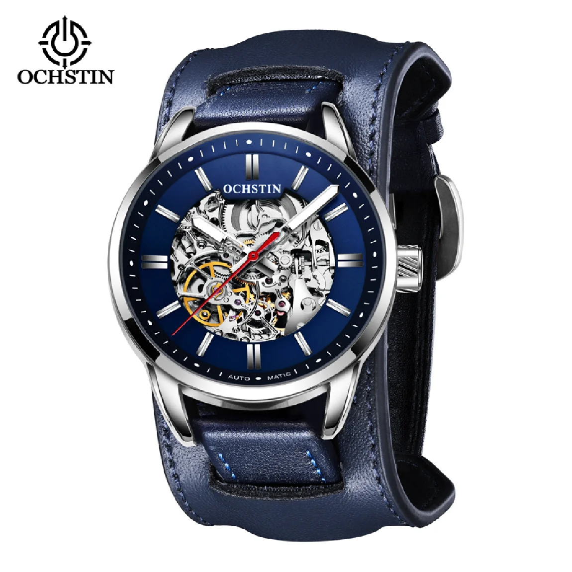 OCHSTIN New Wrist Pad Mechanical Watches Blue Leather Strap Men's Automatic Wristwatches Top Brand Luxury Transparent Male Clock
OCHSTIN New Wrist Pad Mechanical Watches Blue Leather Strap Men's Automatic Wristwatches Top Brand Luxury Transparent Male Clock