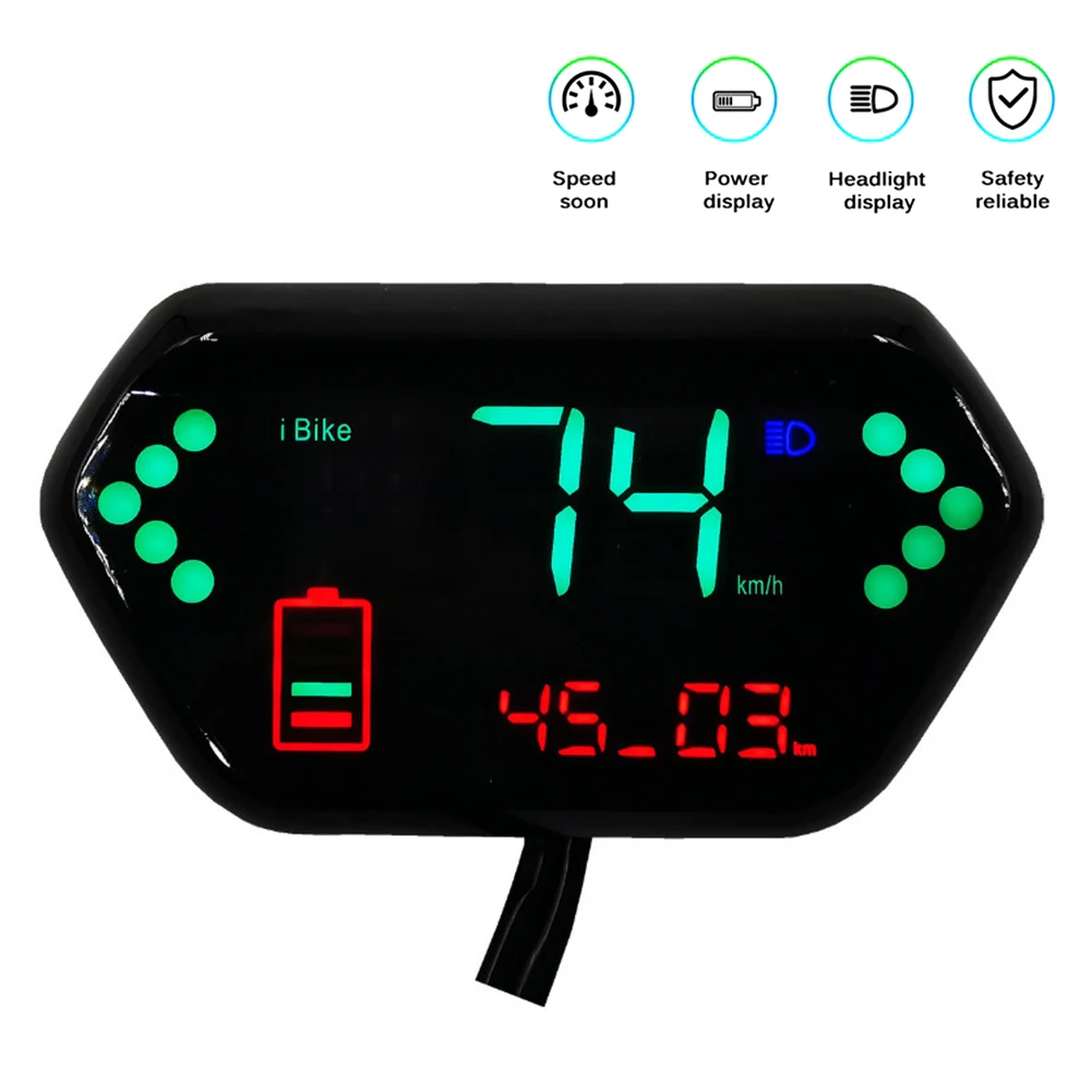 Electric Bicycle LCD Display 36V 48V 60V With Speedometer Odometer Battery Power Turn Signal Indicator 72V For Phase Controller
Electric Bicycle LCD Display 36V 48V 60V With Speedometer Odometer Battery Power Turn Signal Indicator 72V For Phase Controller