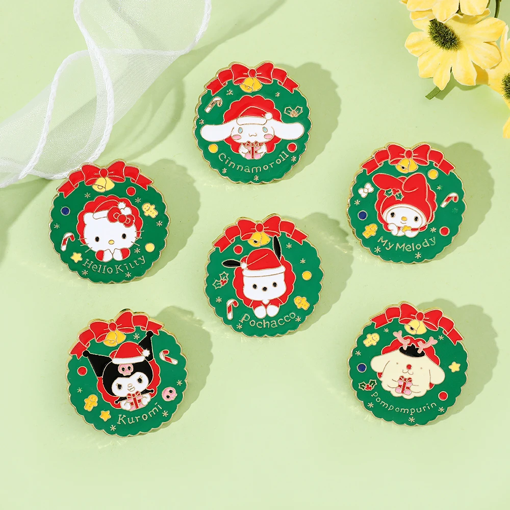 Christmas Creative Sanrio Metal Enamel Brooch Kawaii Pachacco Hello Kitty My Melody Kuromi Lapel Pins for Girls Bags Gifts
Christmas Creative Sanrio Metal Enamel Brooch Kawaii Pachacco Hello Kitty My Melody Kuromi Lapel Pins for Girls Bags Gifts