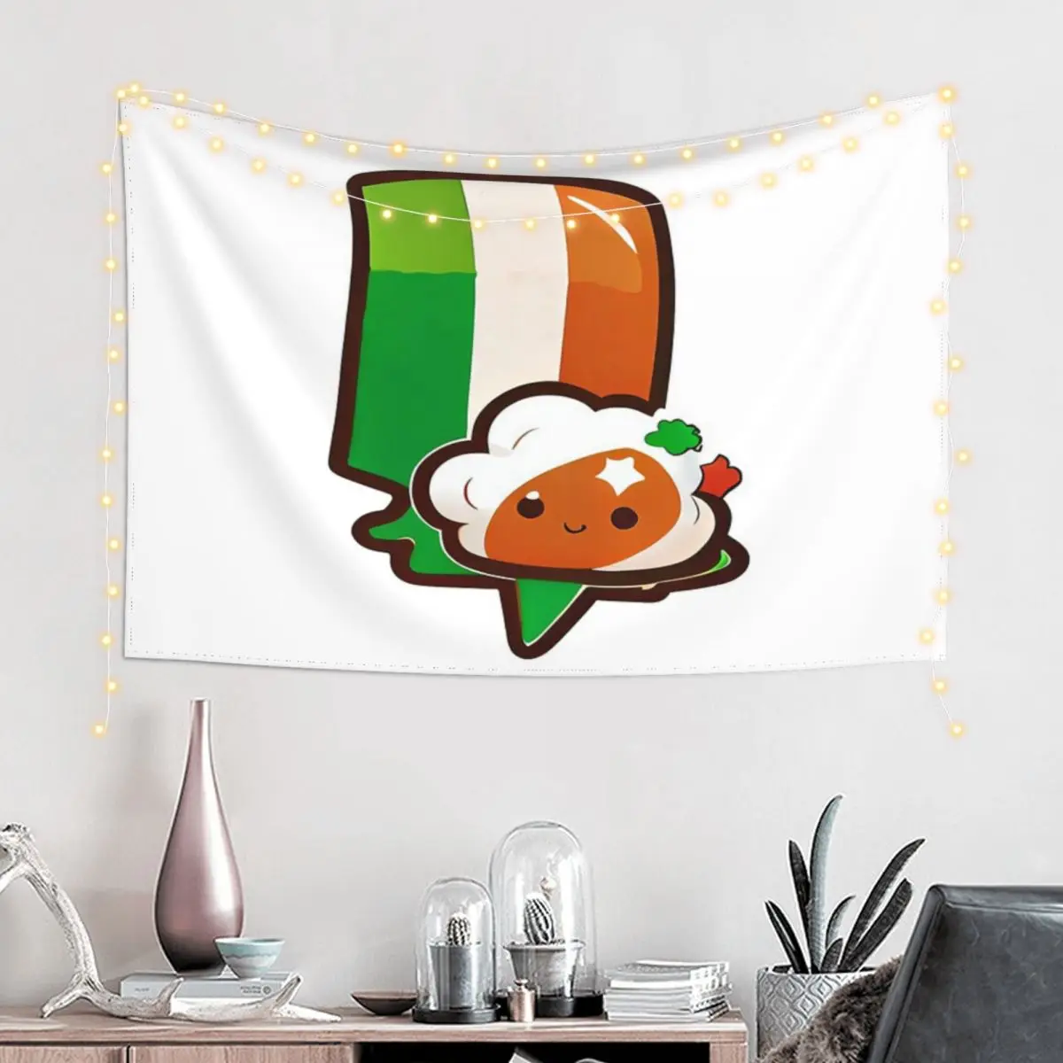 Декоративный гобелен на стену с ирландским флагом, из полиэстера 
Декоративный гобелен на стену с ирландским флагом, из полиэстера