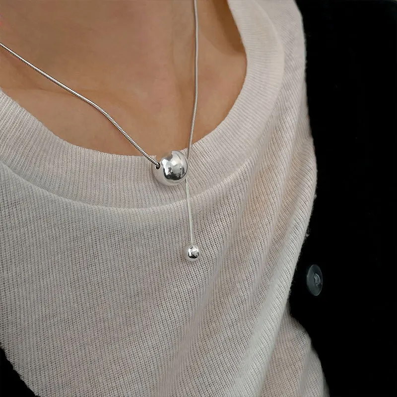 FMILY Fashion 925 Sterling Silver Ball Necklace Retro Personality Tassel Hip Hop Punk Rock Cool Jewelry for Girlfriend Gift
FMILY Fashion 925 Sterling Silver Ball Necklace Retro Personality Tassel Hip Hop Punk Rock Cool Jewelry for Girlfriend Gift