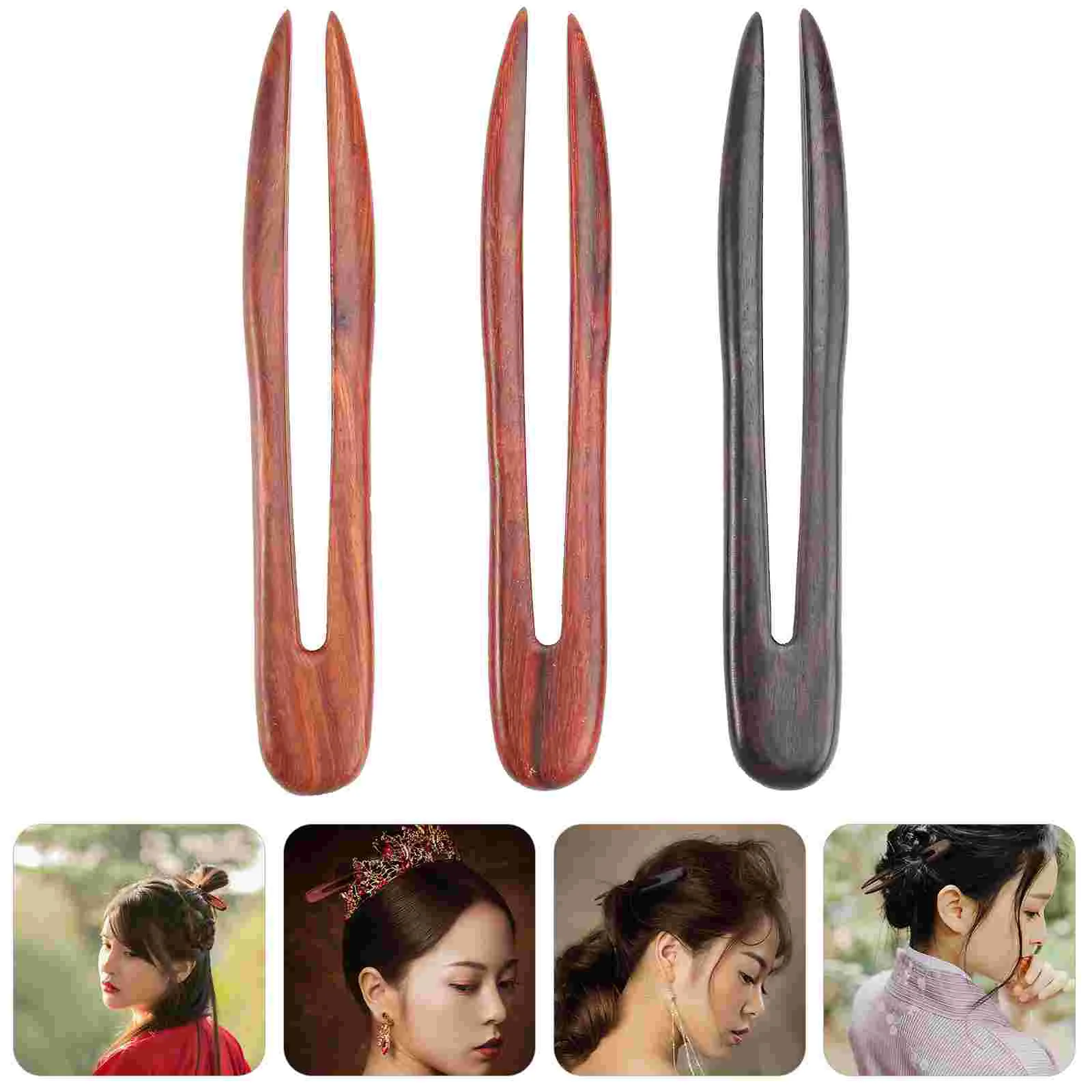 

Шпилька для волос, вилка, U-образные деревянные винтажные палочки, деревянные вилки, форма d, женские палочки для еды, китайская ретро-палочка...