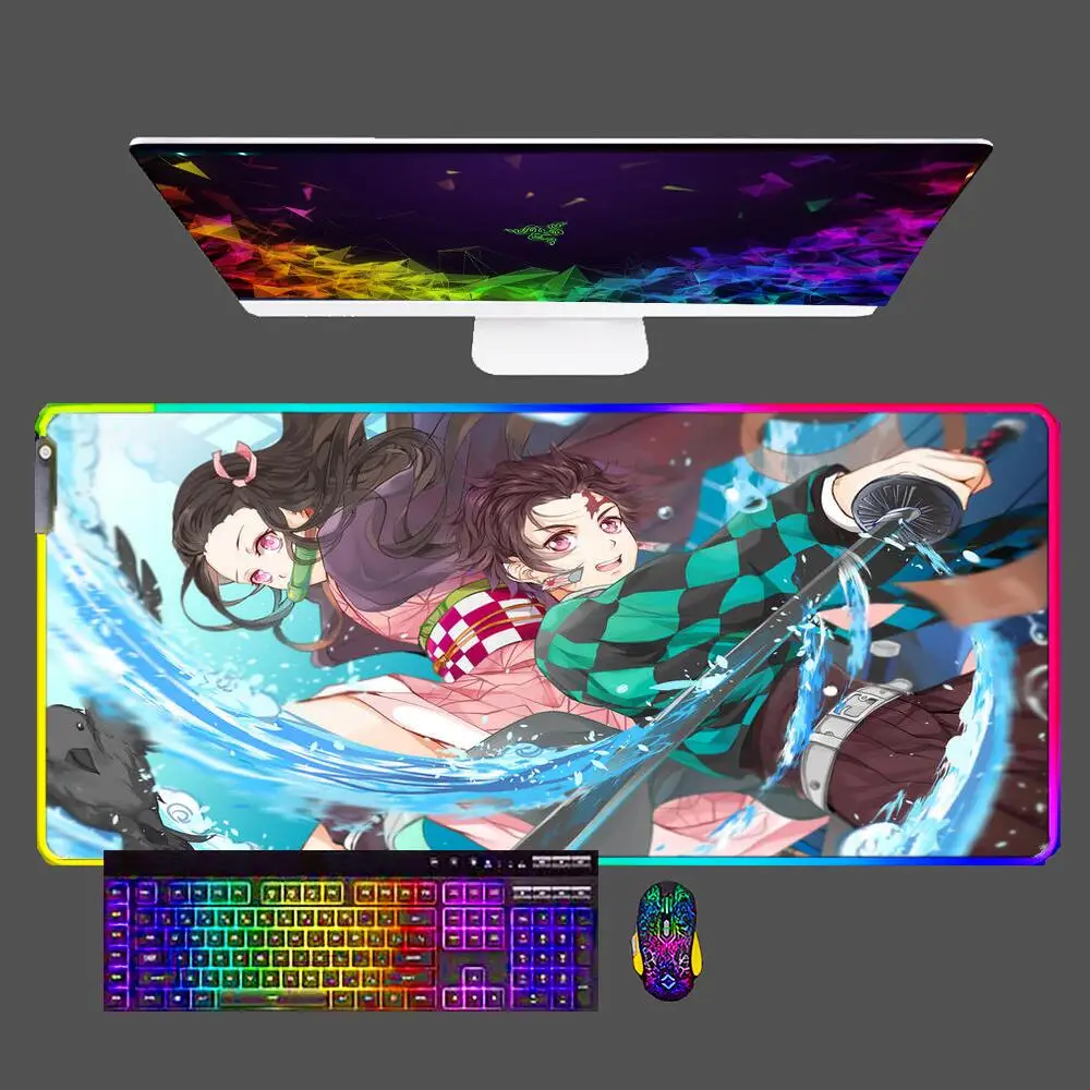 Anime Demon Slayer Kimetsu No Yaiba RGB Mouse Pad Anime Gaming Accessories LED Mousepad Rubber Gamer Computer Keyboard Desk Mat
Anime Demon Slayer Kimetsu No Yaiba RGB Mouse Pad Anime Gaming Accessories LED Mousepad Rubber Gamer Computer Keyboard Desk Mat