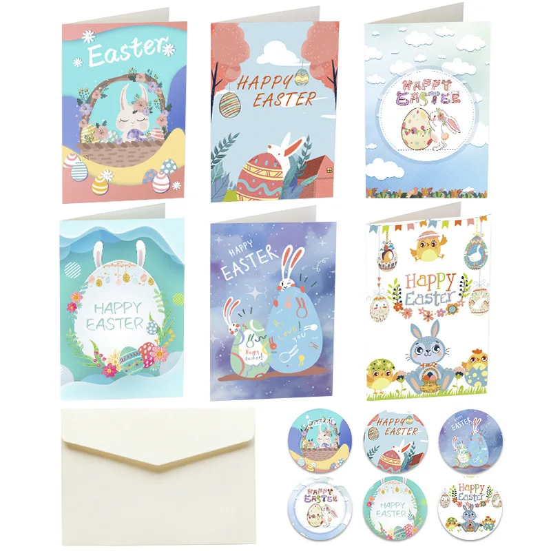 6Sets Happy Easter Greeting Card Cute Rabbit Egg Cartoon Gift Card DIY Party Invitation Postcard Blank Inside Folding Gift Card
6Sets Happy Easter Greeting Card Cute Rabbit Egg Cartoon Gift Card DIY Party Invitation Postcard Blank Inside Folding Gift Card