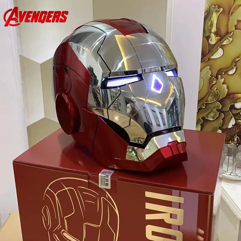 

Marvel Avengers Iron Man Helmet 1:1 Mk5 Tony Electric Multi-Piece Opening Closing English Voice Control Figure Toys Dolls Gifts