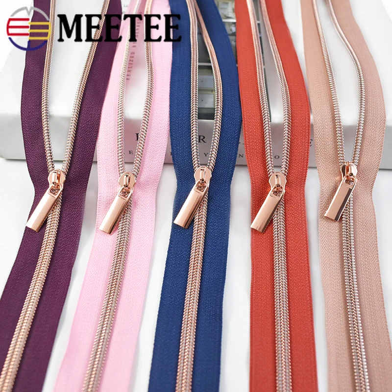 

5/10Meters 5# Nylon Zippers Tape Coil Zipper Bag Garment Zip Sliders Head Sewing Zips Puller Repair Kit DIY Clothing Accessories