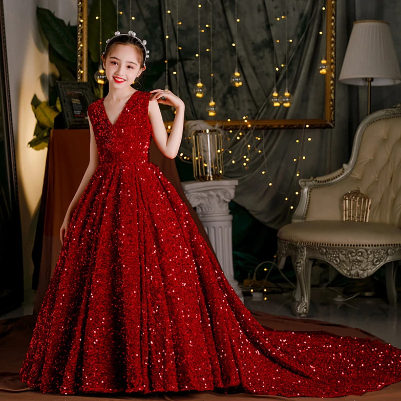 Red Sequin Flower Girl Pageant Mermaid Dresses Long Puffy Prom Formal Birthday Party Dress Luxury Evening Shining Ball Gown
Red Sequin Flower Girl Pageant Mermaid Dresses Long Puffy Prom Formal Birthday Party Dress Luxury Evening Shining Ball Gown