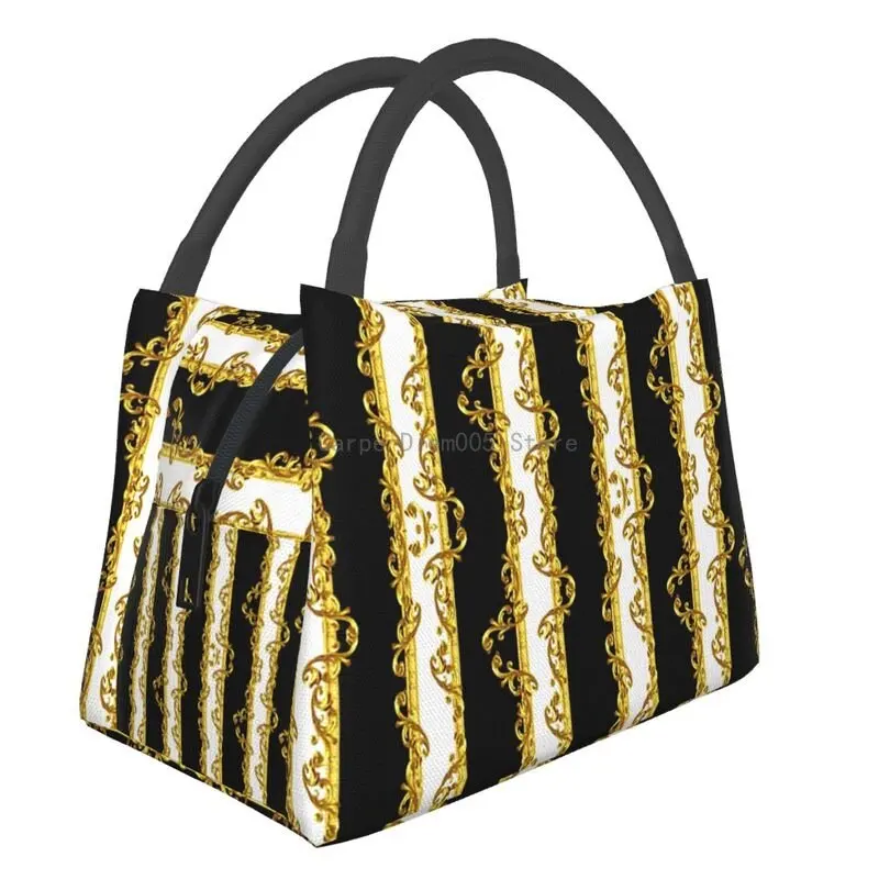 Baroque Prints Greek Ornament GoldenMeander Meandros Portable Lunch Box Women Waterproof Cooler Thermal Food Insulated Lunch Bag
Baroque Prints Greek Ornament GoldenMeander Meandros Portable Lunch Box Women Waterproof Cooler Thermal Food Insulated Lunch Bag