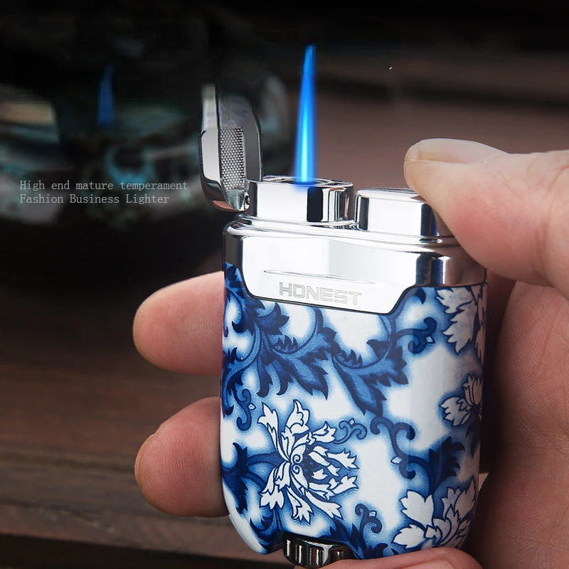 HONEST Windproof Inflatable Metal Cigar Lighter Direct Blue Flame Cigarette Lighter High-end Men's Gift Box
HONEST Windproof Inflatable Metal Cigar Lighter Direct Blue Flame Cigarette Lighter High-end Men's Gift Box