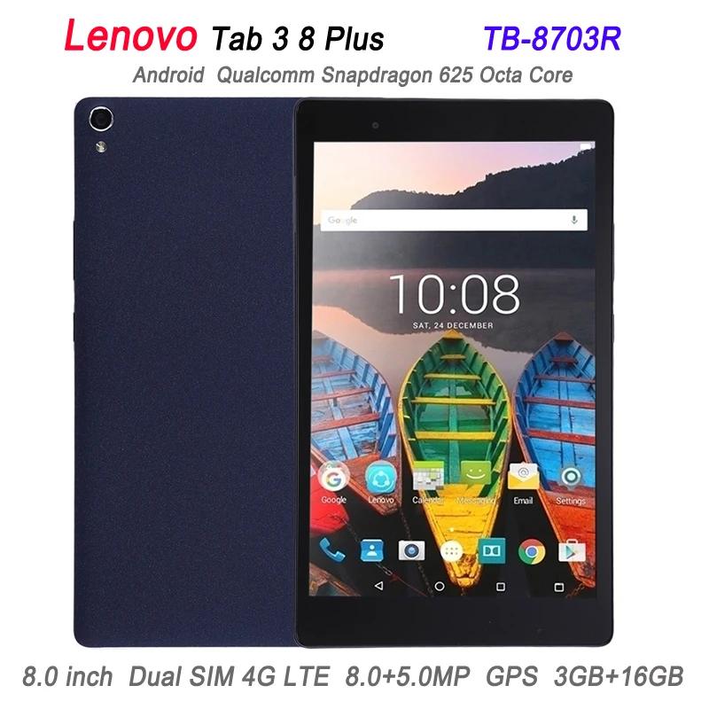 

Lenovo Tab 3 8 Plus Tablet TB-8703R 8.0 Inch IPS Screen Android Qualcomm Snapdragon 625 Octa Core 3GB RAM 16GB ROM 4G LTE GPS