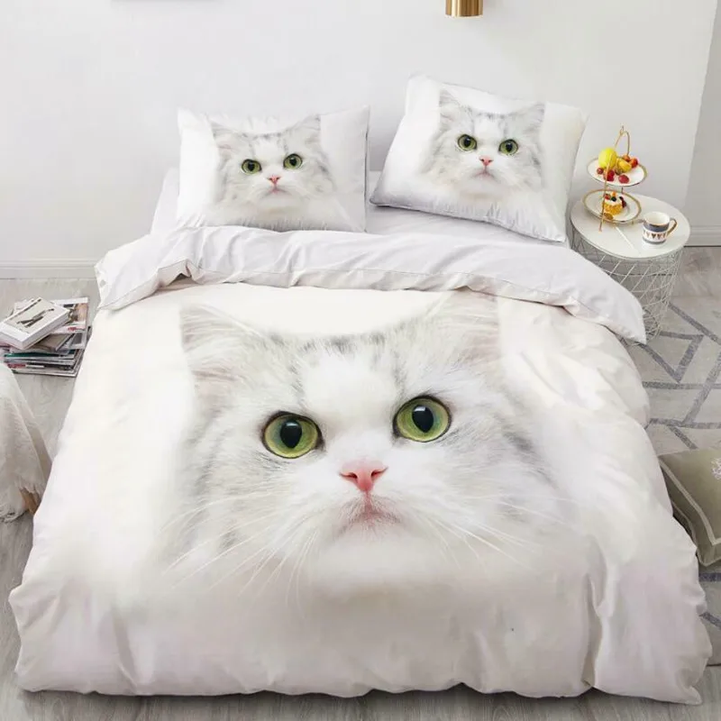 Cat Duvet Cover Set Queen Size Cute Pet Cats Printed Duvet Cover 3D Cartoon Animal Polyester Quilt Cover for Children Boy Girls
Cat Duvet Cover Set Queen Size Cute Pet Cats Printed Duvet Cover 3D Cartoon Animal Polyester Quilt Cover for Children Boy Girls