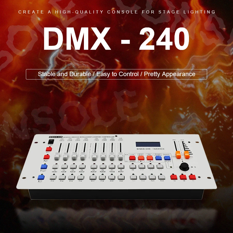 Консоль DMX240 для дискотеки, оборудование для диджея, прожектор с вращающимся лучом, контроллер светильник
Консоль DMX240 для дискотеки, оборудование для диджея, прожектор с вращающимся лучом, контроллер светильник