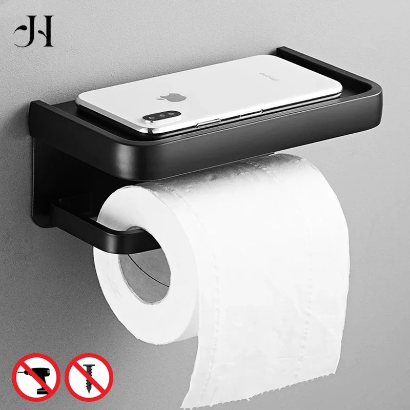 Matte Black Space aluminum Toilet Paper Holder Self-adhesive Punch-free Bathroom Mobile Holder Bathroom Hardware Set ML609
Matte Black Space aluminum Toilet Paper Holder Self-adhesive Punch-free Bathroom Mobile Holder Bathroom Hardware Set ML609