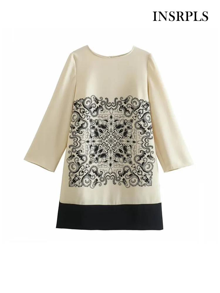 INSRPLS женское модное лоскутное мини-платье с принтом винтажные женские платья с круглым вырезом рукавом три четверти Vestidos Mujer 
INSRPLS женское модное лоскутное мини-платье с принтом винтажные женские платья с круглым вырезом рукавом три четверти Vestidos Mujer