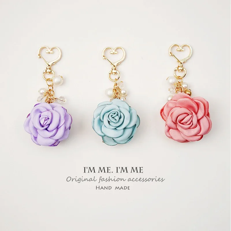 Japanese and Korean Fabric Roses Large Flower Ball Car Key Ring Bag Ornaments
Japanese and Korean Fabric Roses Large Flower Ball Car Key Ring Bag Ornaments