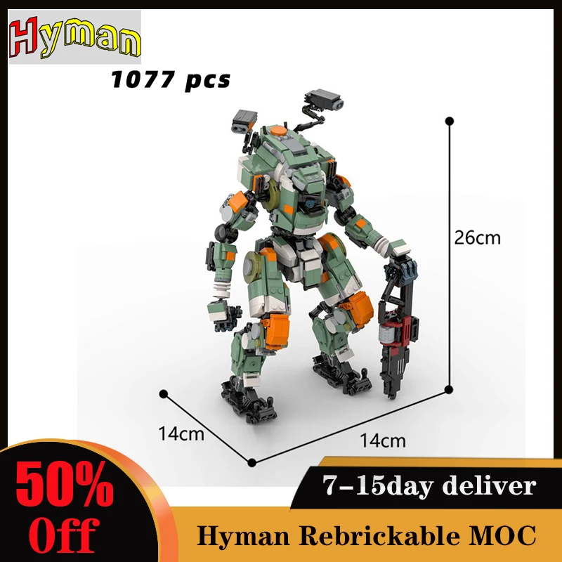 1077 шт. строительных блоков moc BT-7274 Vanguard-class Titan из Titanfall 2, креативный эксперт, игровые блоки Mecha, детский эксперт, робот
1077 шт. строительных блоков moc BT-7274 Vanguard-class Titan из Titanfall 2, креативный эксперт, игровые блоки Mecha, детский эксперт, робот
