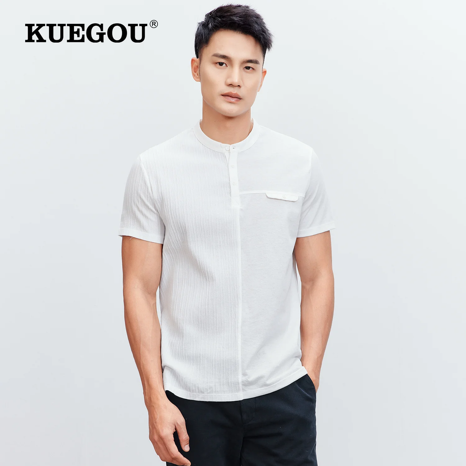 KUEGOU 2022 Summer Cotton Plain White Solid T Shirt Men Slim Tshirt Brand Short Sleeve T-Shirt Male Wear Plus Size Tee Tops 5735
KUEGOU 2022 Summer Cotton Plain White Solid T Shirt Men Slim Tshirt Brand Short Sleeve T-Shirt Male Wear Plus Size Tee Tops 5735