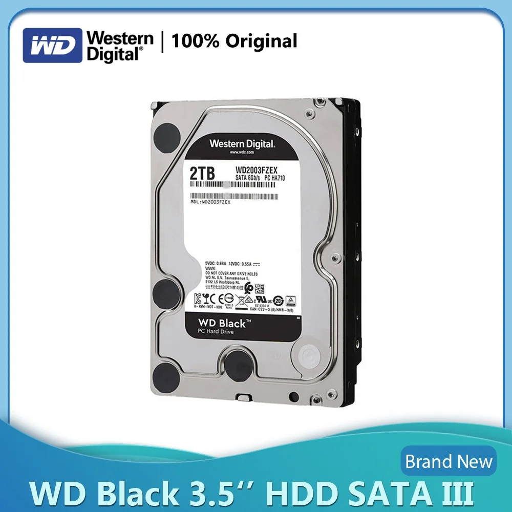 

Western Digital WD Black 1TB 2TB 4TB 6TB 8TB 3.5‘’ Hard Disk Drive SATA3 High Performance Desktop Hard Disk Drive Game HDD