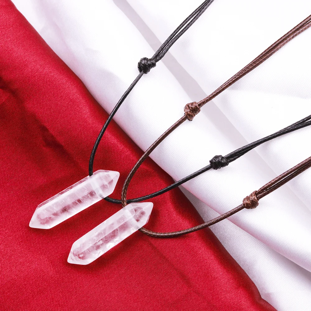 12 Pcs/Lot Natural Stone Hexagonal Column White Crystal Adjustable Necklaces Fashion Jewelry For Men And Women 
12 Pcs/Lot Natural Stone Hexagonal Column White Crystal Adjustable Necklaces Fashion Jewelry For Men And Women