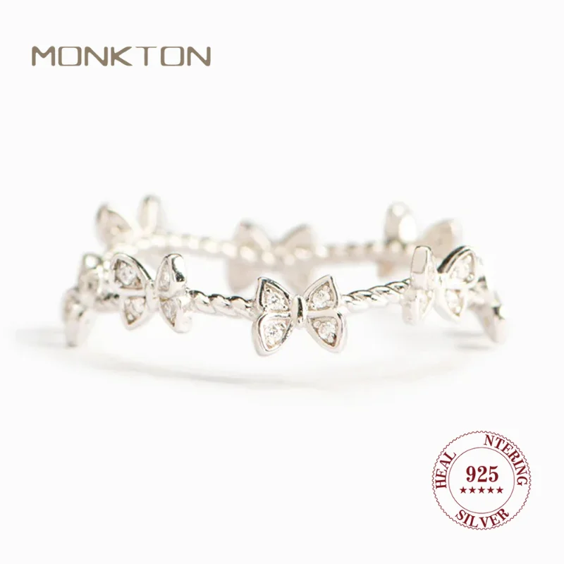 Monkton 925 Sterling Silver Butterfly Flying Kaleidoscope Zircon Ring for Women Simple Fashion Ring Engagement Jewelry Ring 
Monkton 925 Sterling Silver Butterfly Flying Kaleidoscope Zircon Ring for Women Simple Fashion Ring Engagement Jewelry Ring