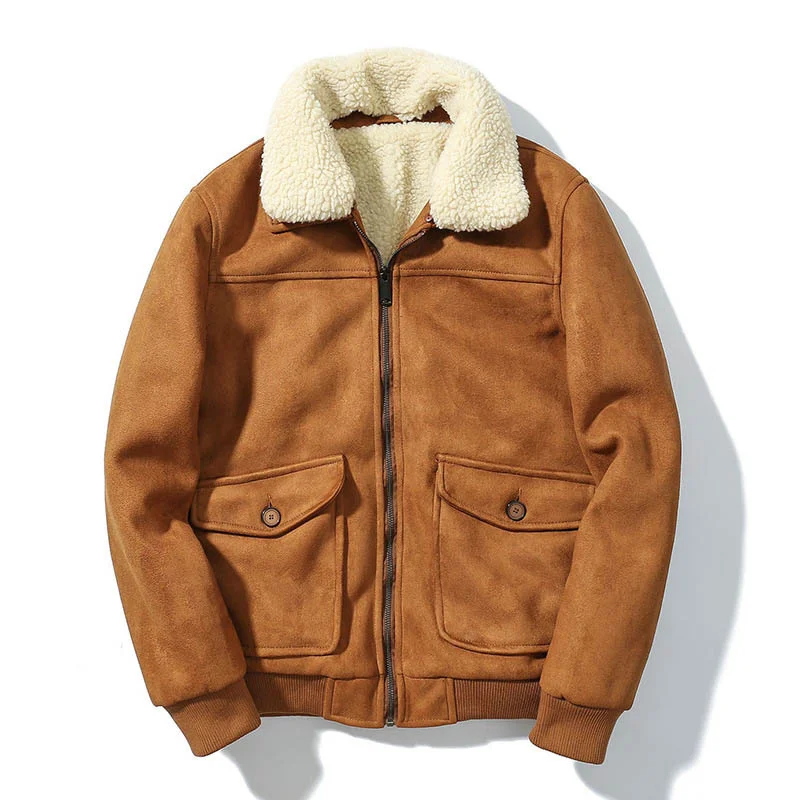 Coats Suede Jackets Winter Mens With Detachable Collar Casual Fleece Lining Warm Thermal Windbreaker Jackets Outwear Male M-3XL
Coats Suede Jackets Winter Mens With Detachable Collar Casual Fleece Lining Warm Thermal Windbreaker Jackets Outwear Male M-3XL