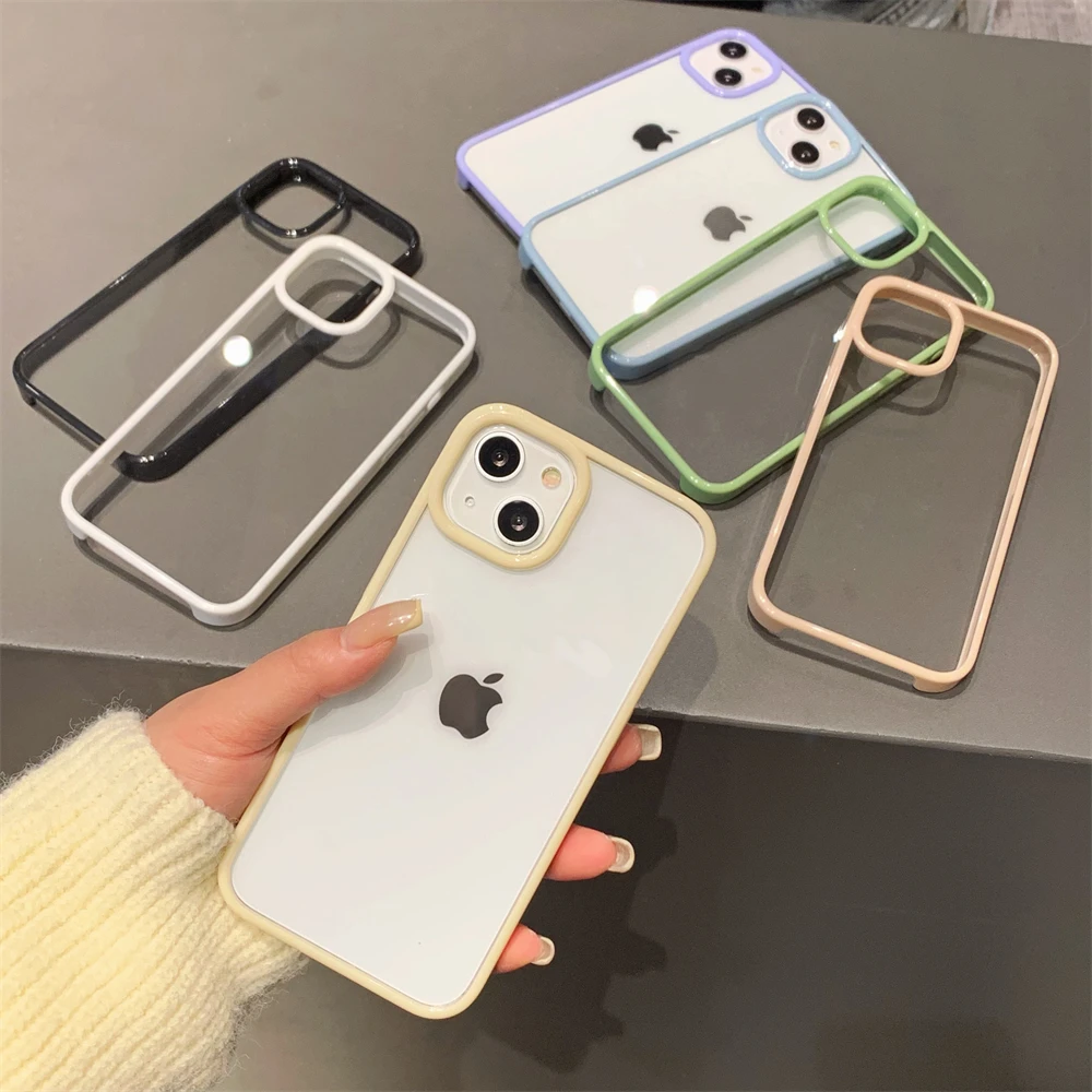Colorful Bumper Shockproof Trasparent Phone Case For iPhone 13 Mini 12 11 Pro Max XR X XS 8 7 Plus Straight Edge TPU PC Covers
Colorful Bumper Shockproof Trasparent Phone Case For iPhone 13 Mini 12 11 Pro Max XR X XS 8 7 Plus Straight Edge TPU PC Covers