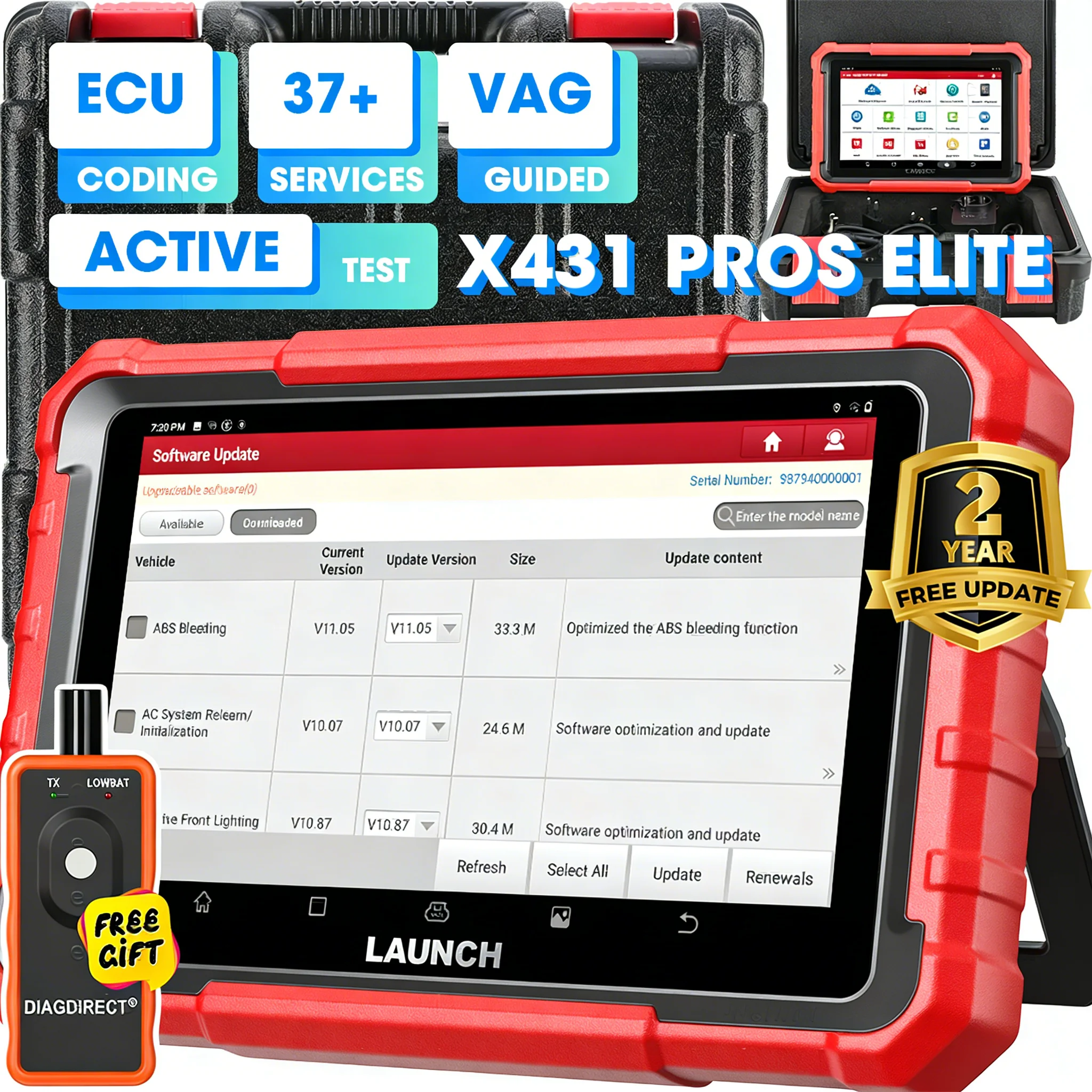 Диагностический сканер Launch X431 PROS Elite OBD2 для диагностики и ремонта автомобилей
Диагностический сканер Launch X431 PROS Elite OBD2 для диагностики и ремонта автомобилей